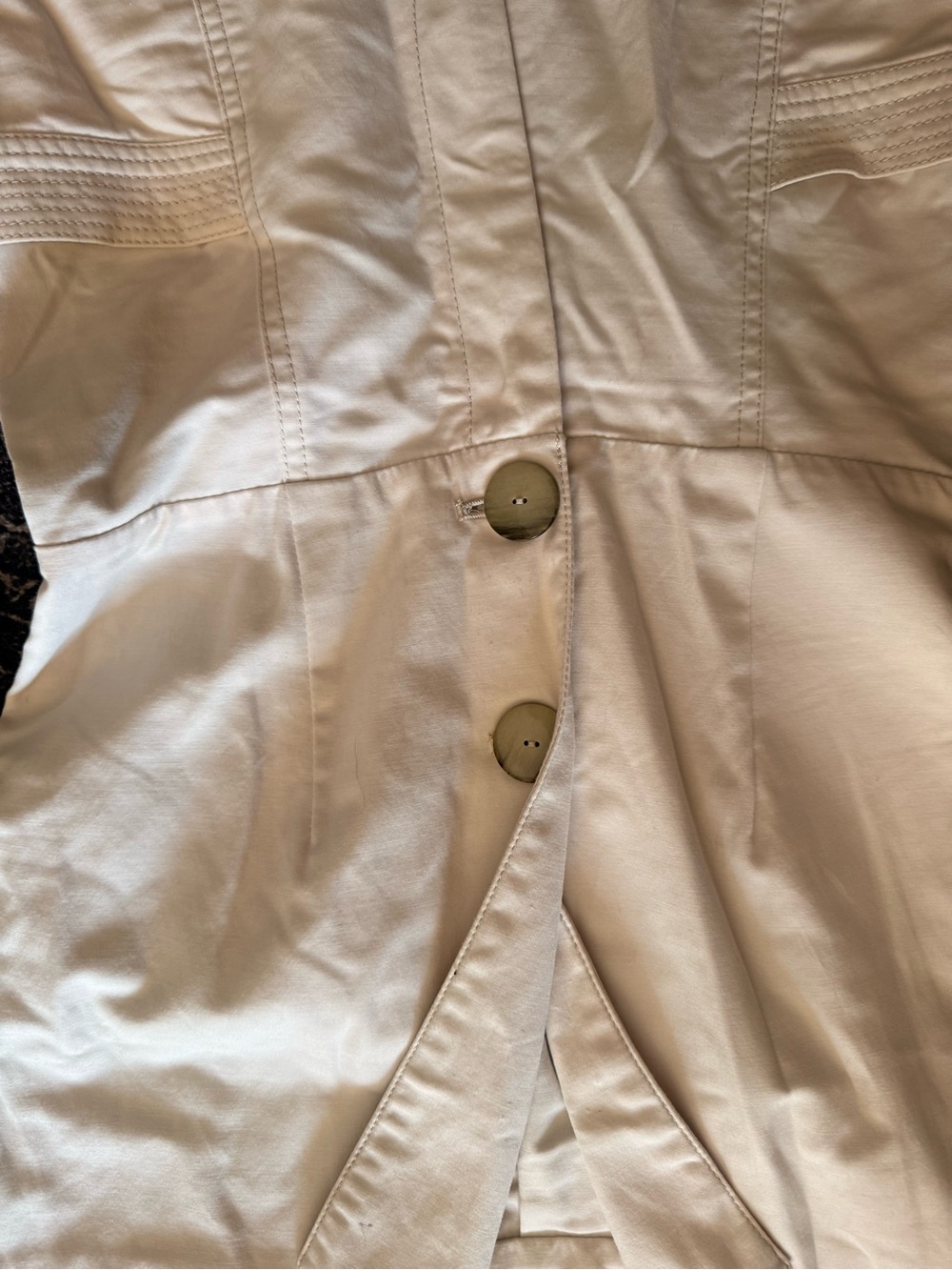 Anthropologie Cream Wide-Leg Short-Sleeve Jumpsuit - Picture 3 of 6